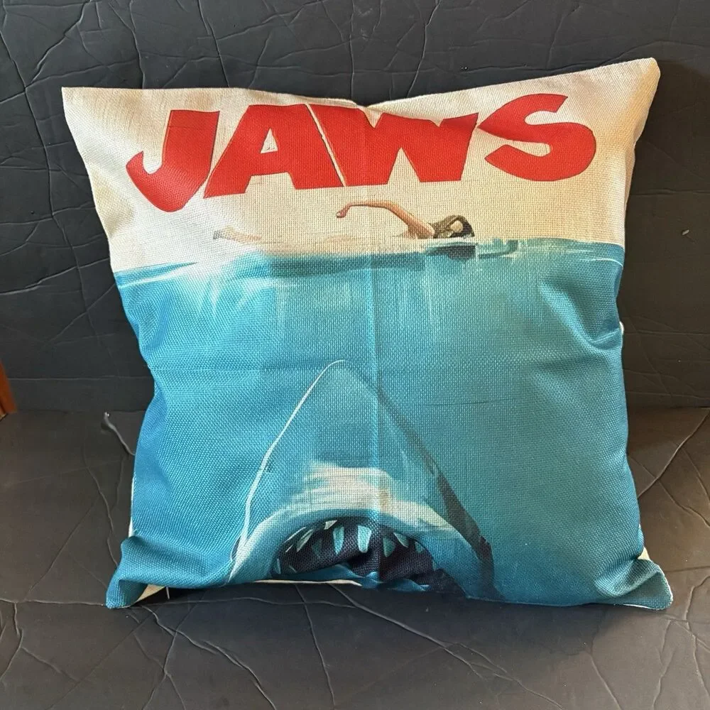 Iconic JAWS 18x18 Pillowcase Full Color Single-Sided - Pillowcase Only